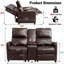 Causeuse inclinable manuelle avec console centrale et porte-gobelets pour le salon-105533097