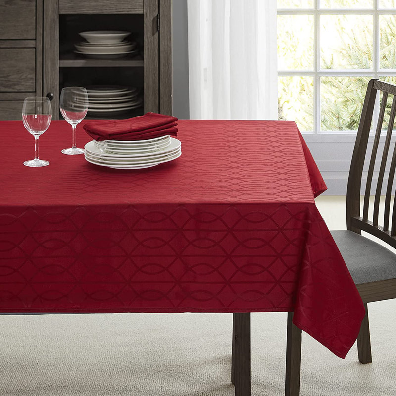 Rectangular Polyester Tablecloth, Red, 70" L x 52" D