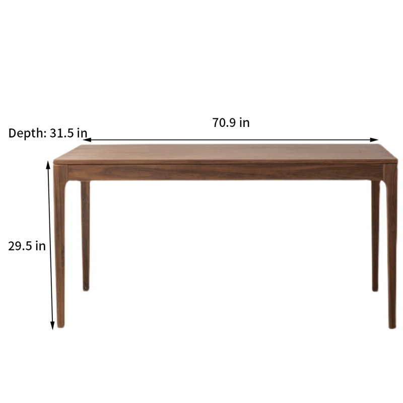 Table de salle à manger Naumaan, Noyer, H 29,5 po x L 70,9 po x l 31,5 po