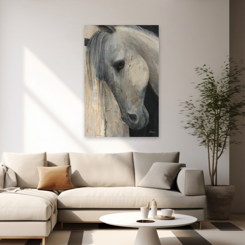 Beauté, culture, animal contemporain, noir, gris, beige, brun, H 60 po x l 40 po