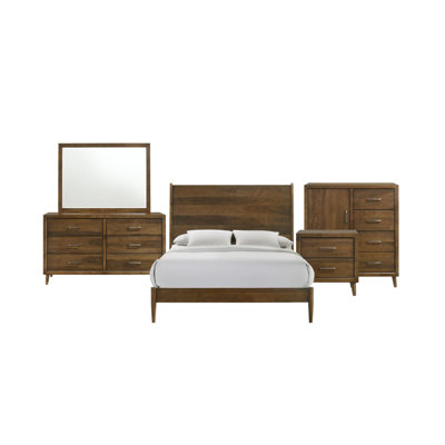 William Panel Bedroom Set In Walnut