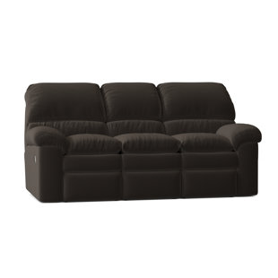 Canapé inclinable en cuir véritable avec accoudoirs coussinés 88 po Catera