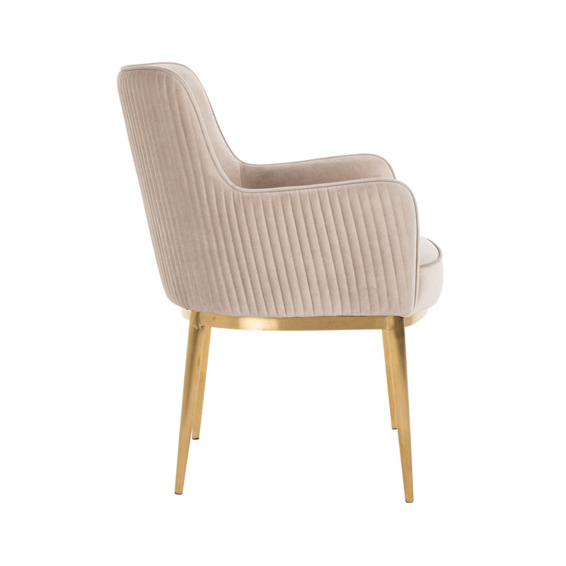 Breeze Upholstered Arm Chair, Light Brown