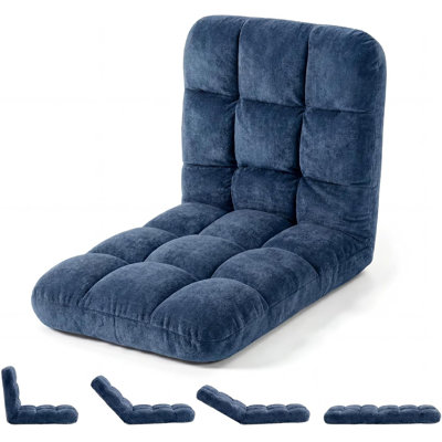 Folding Floor Chair with Back Support, Cozy Video Gaming Chairs