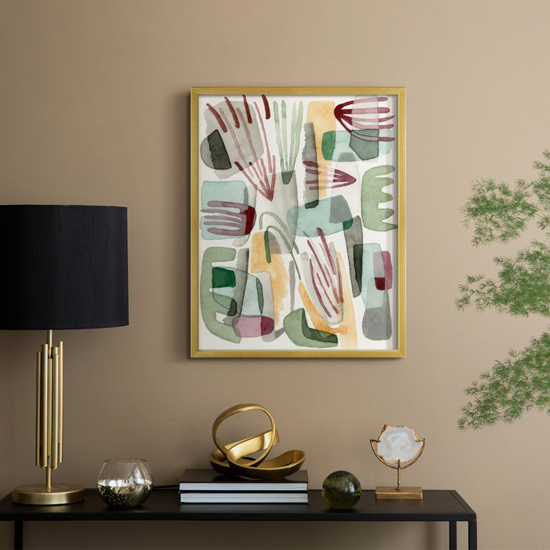 Sea Abstract I, reproduction encadrée - bois massif, H 11 po x l 9 po, Doré