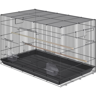 30 Inch Metal Bird Cage For Multiple Small Species Including Parakeets, , , Lovebirds, And . Ample Room, High - Strength Build, Secure Door, Detachable Tray Simple Maintenance Flight Various Birds