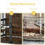 Grande cage pour chien de style meuble avec mangeoire surélevée pour chiens à 360 ° et réglable de 48 po-1296931825