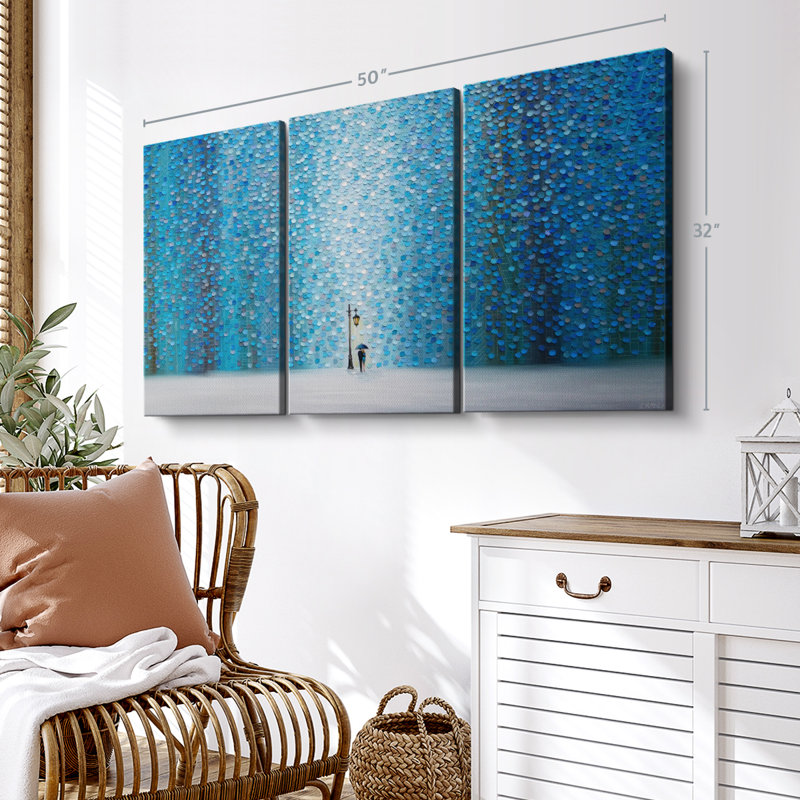 «Night Rain», 3 pièces, H 32 po x l 50 po 