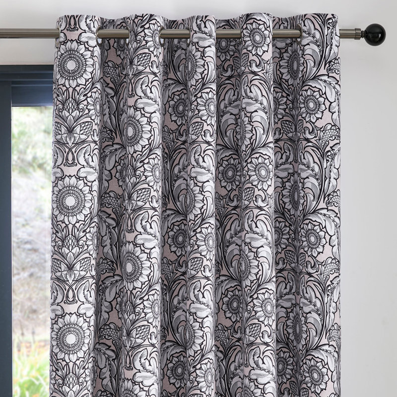Romilly 100% Polyester Pair of Eyelet Curtains, Width 117 x Drop 137 cm