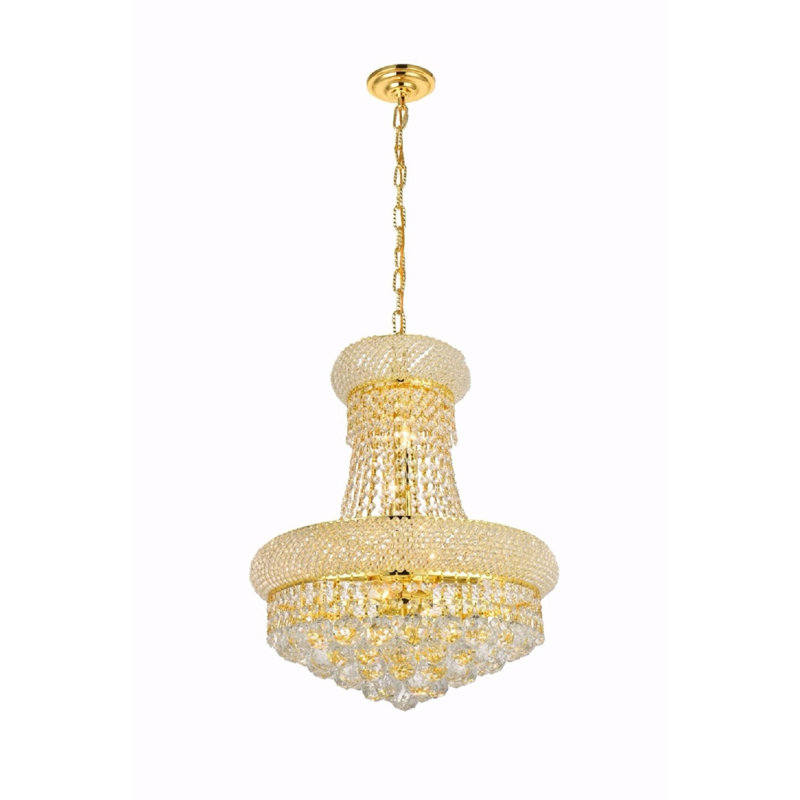 Lustre empire unique à 8 lumières Mckie, Or