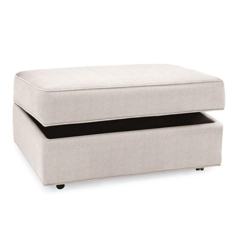 Upholstered Ottoman, White Sugar Performance; 0863-91