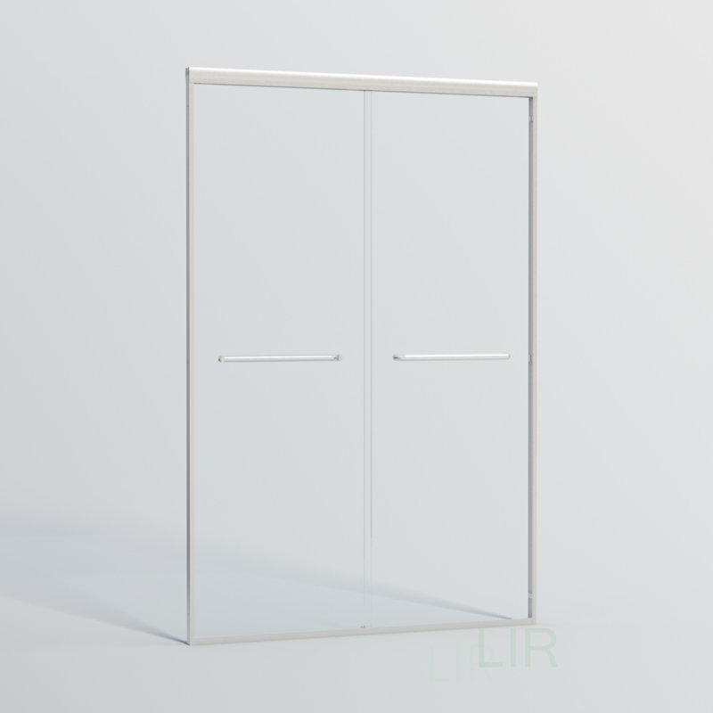 44-48 In. W X 72 In. H Semi-Frameless Bypass Shower Door With Tempered Glass, Adjustable Width For Custom Fit, Reversible Design, Shower Door