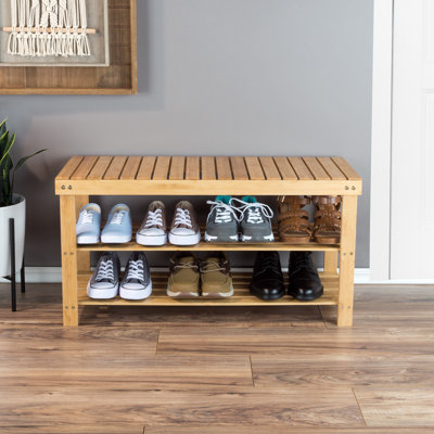 2-Tier Bamboo 8 Pair Shoe Rack
