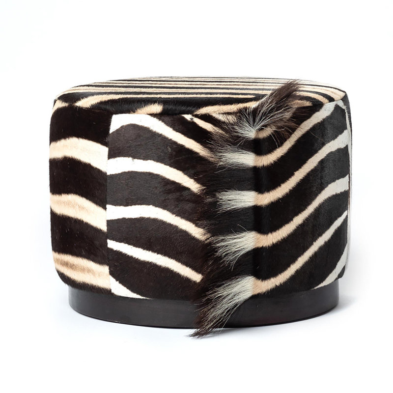Round Hide Ottoman