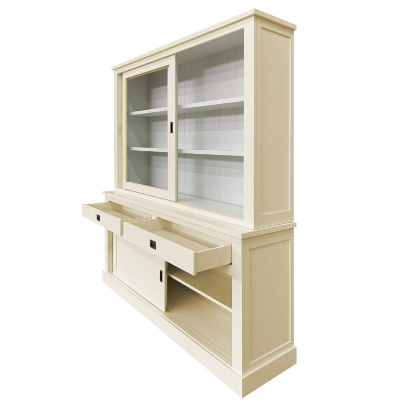 Antione 200 cm W Display Cabinet China Cabinet, Cream