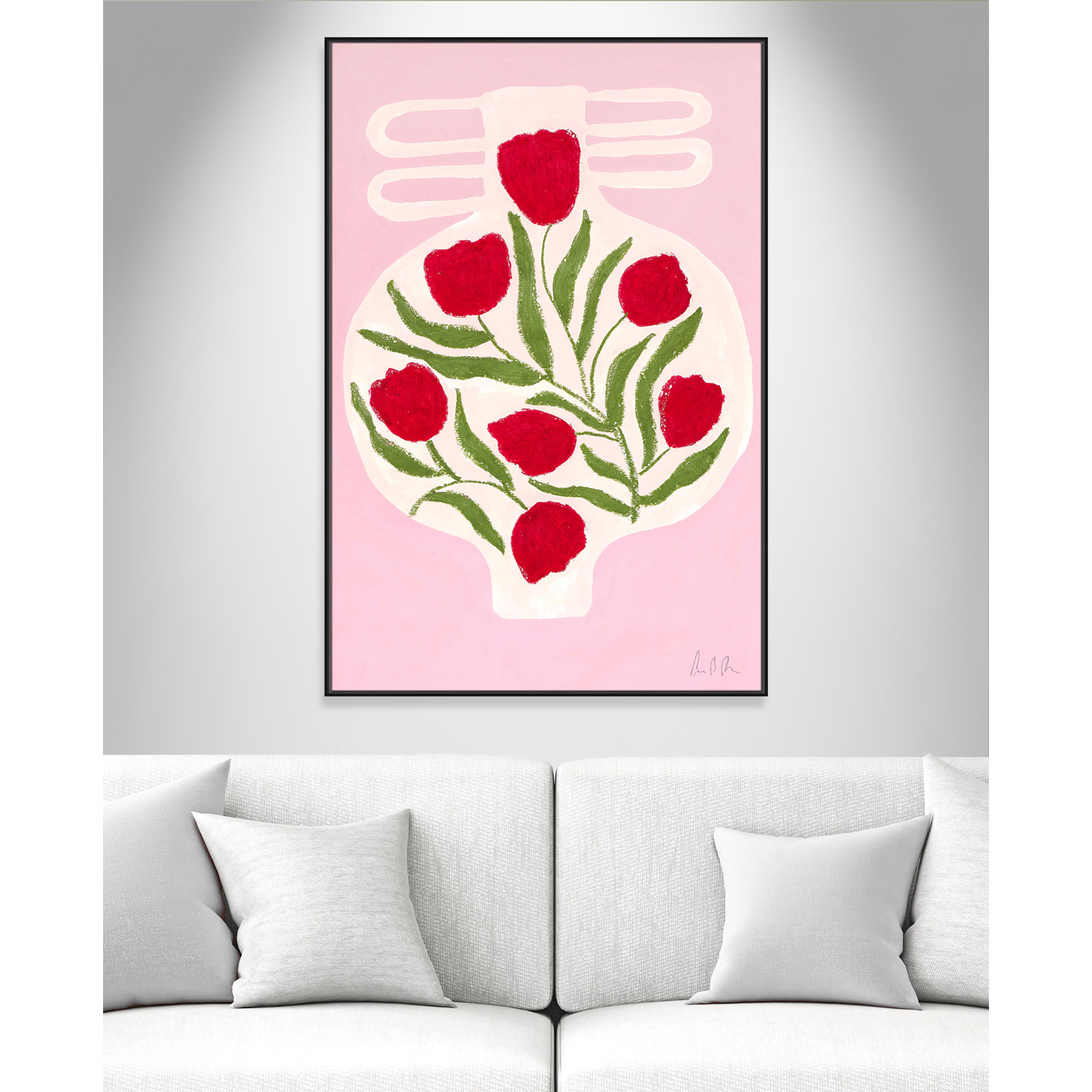 Vase No. 02 Print by Camilla Bergqvist, Black, 61.5" H x 41.5" W