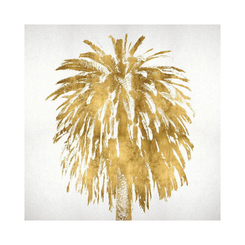 Palms In Gold III by Kate Bennett - Gallery-Wrapped Canvas Giclée on Canvas, Wrapped Canvas, 30.48 cm H x 30.48 cm W