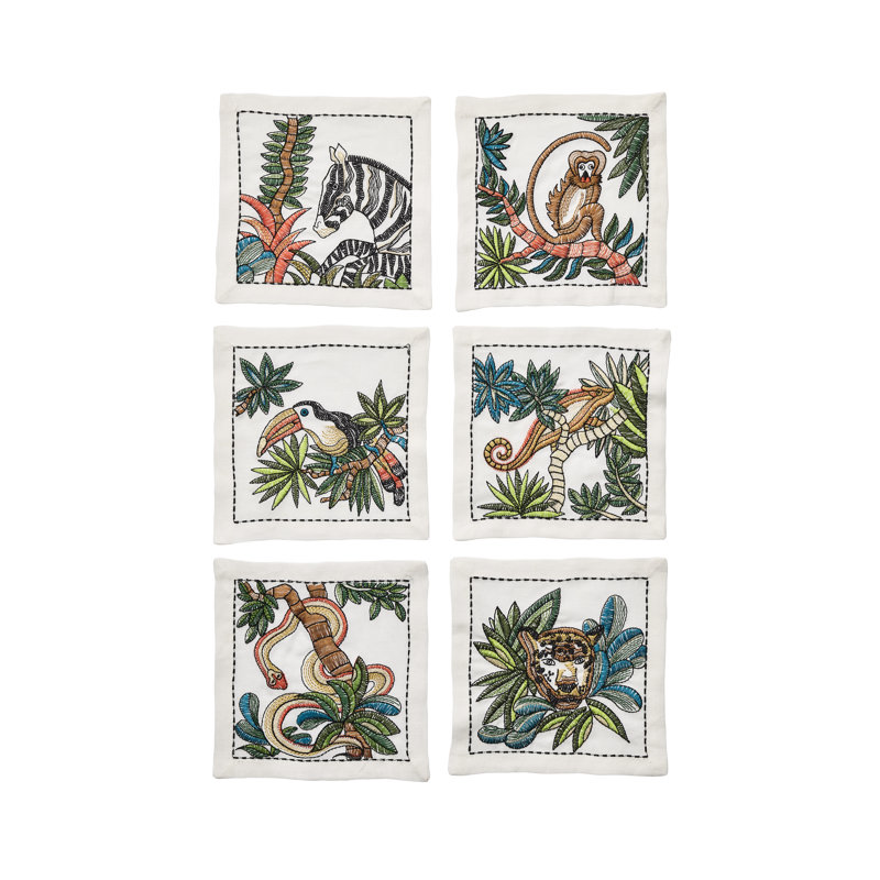 Mali Cocktail 6 Piece Linen Napkin Set