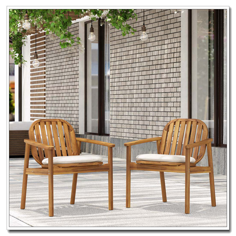 Fauteuil de patio extérieur en bois d'acacia