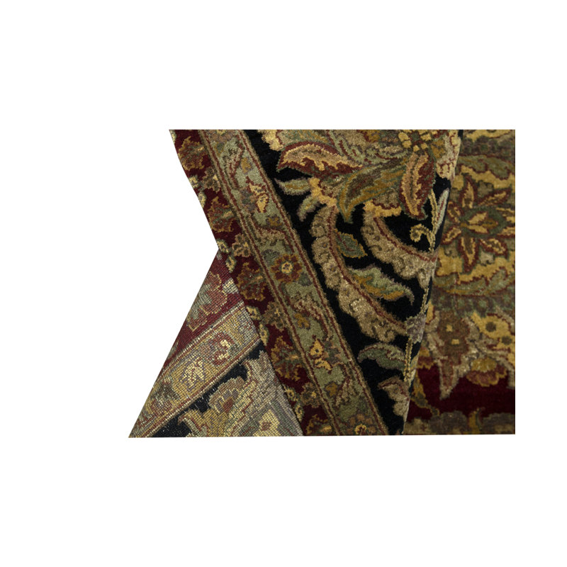 Tapis beige, rouge et bleu noué à la main de haute qualité Trinity