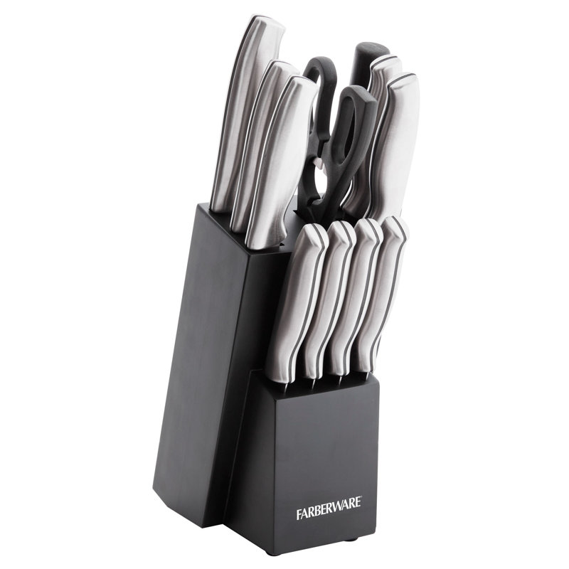 Farberware 12-Piece Stamped Stainless Steel Knife Block Set