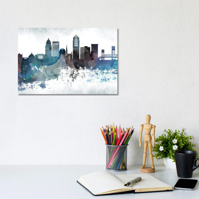 Jacksonville Bluish Skylines - Wrapped Canvas Painting
