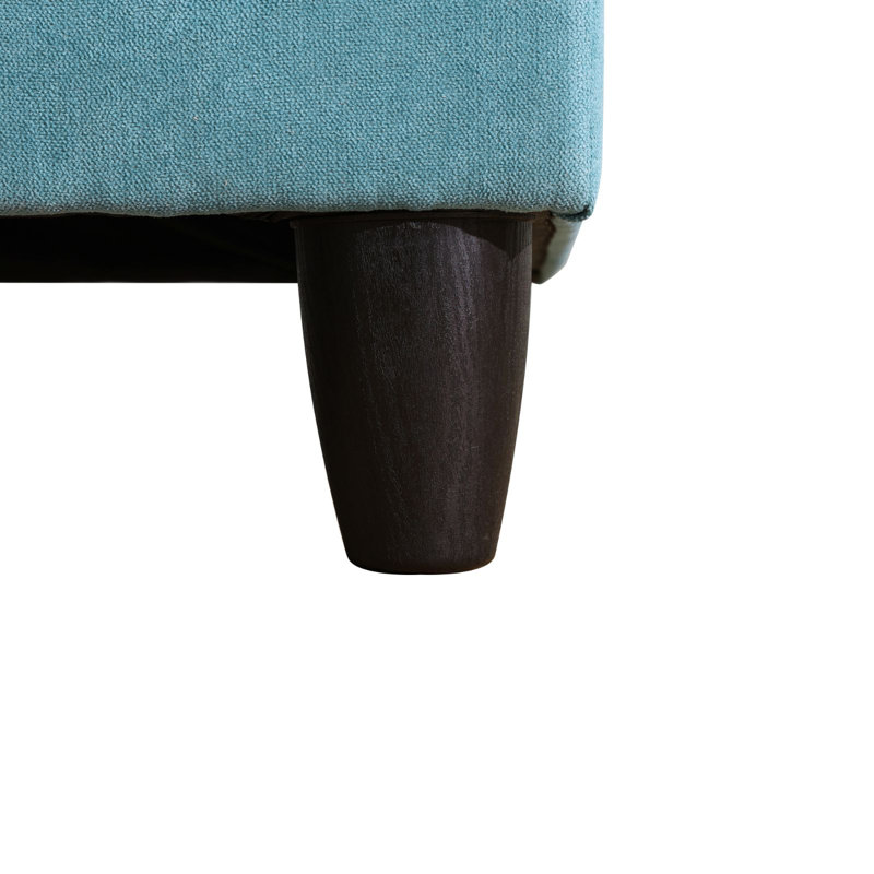 Tatman Upholstered L-Shaped Sectional, Sea Green Flannelette, Right Hand Facing