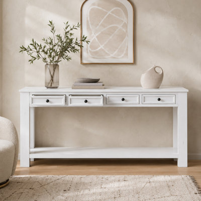 Console Table/Sofa Table with Storage Drawers and Bottom Shelf for Entryway Hallway