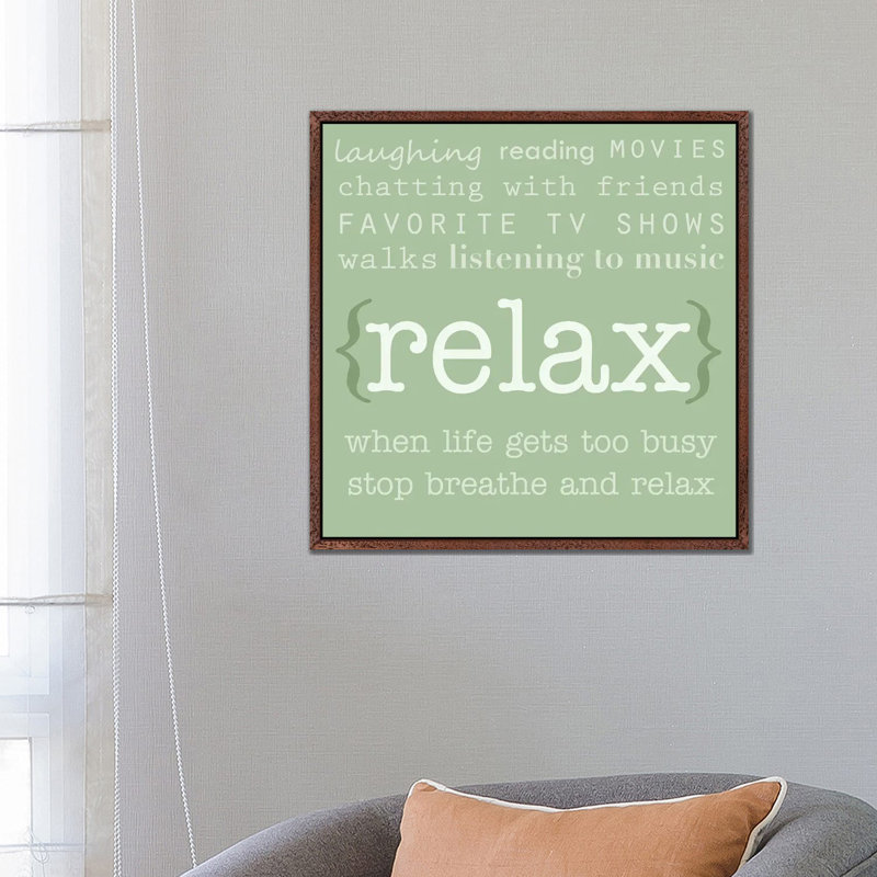 Relax 1 Piece Wall Art on Canvas, 66.04 cm H x 66.04 cm W, Classic Wood Floater Frame