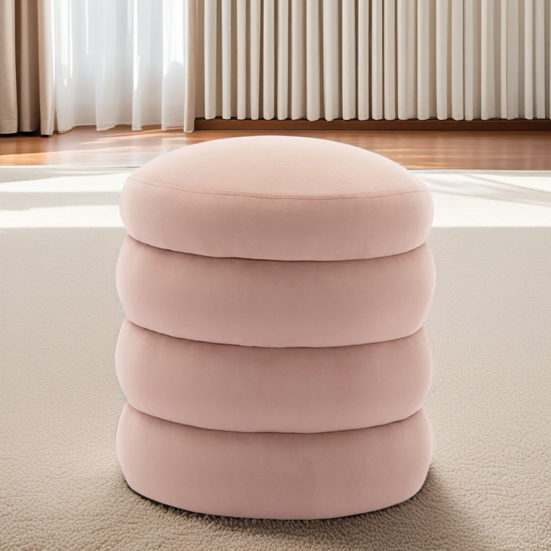 Repose-pieds Soft, Velours rose