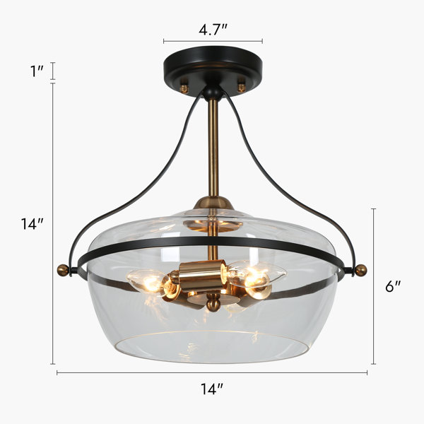 Longshore Tides Hannahs Glass Semi Flush Mount & Reviews | Wayfair