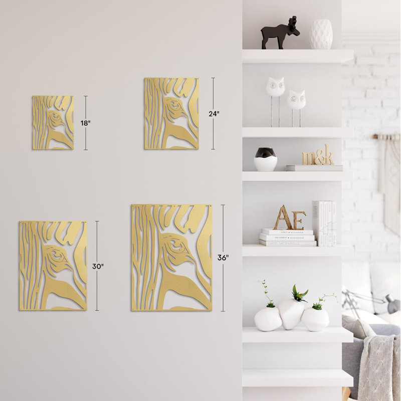 Wall Decor Metal, 36" H x 24" W x 0.05" D, Gold