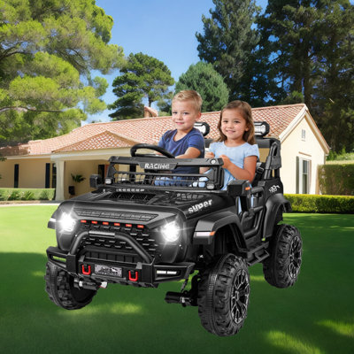 24V 2-Seater Ride-On Toys Electric Jeeps With Remote Control, Bluetooth, Music, Lights, 3 Speeds