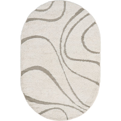 Baltej Modern Shag Cream/Ivory Area Rug