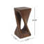 Table d'appoint d'extérieur, table de bout en forme de torsion, table d'appoint décorative, table de tabouret de jardin pour terrasse de balcon, côté piscine, béton léger, texture semblable au bois, couleur brun antique-606967603