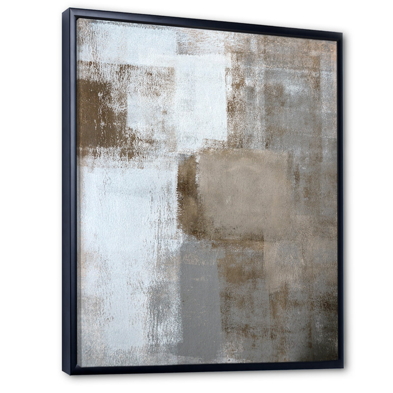 «Gray Meets Brown Abstract Art II», reproduction sur toile flottante