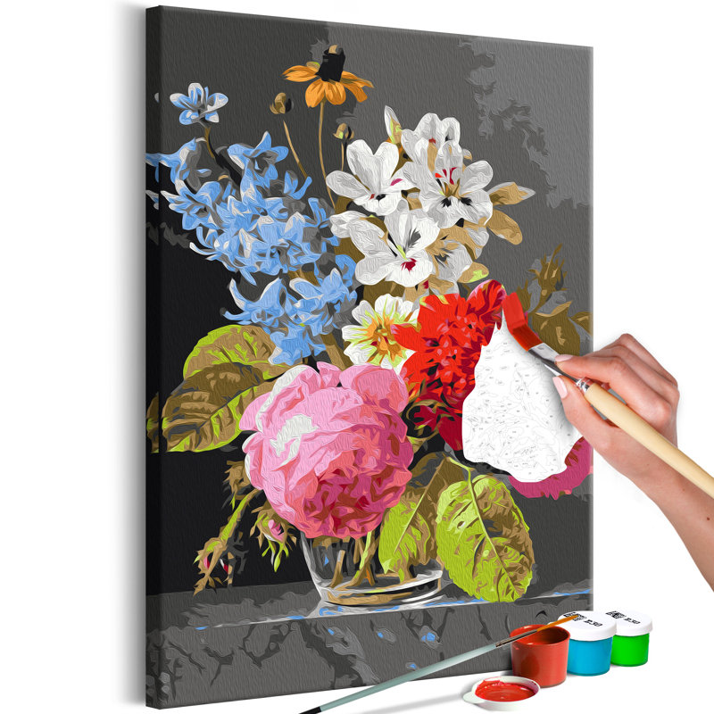Ensemble de peinture par numéros - Bouquet dans un verre