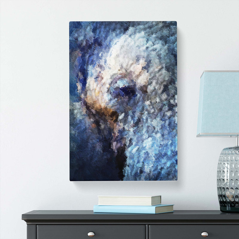 Blue Elephant In Abstract - Wrapped Canvas, 50cm H x 35cm W x 3cm D