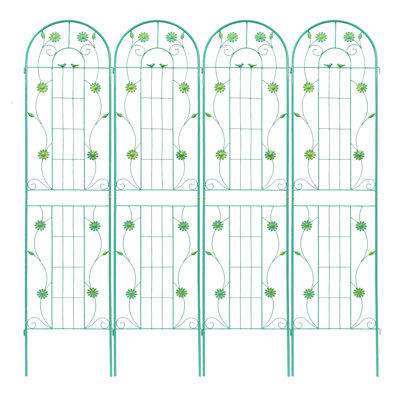 4 Pack Metal Garden Trellis 86.7" Rustproof Trellis For Climbing Plants Outdoor Flower Support