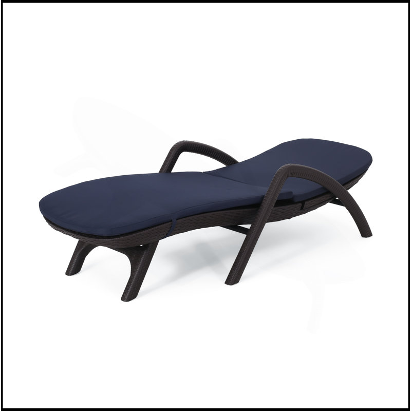 Chaise longue avec coussin Mikael, Bleu très foncé