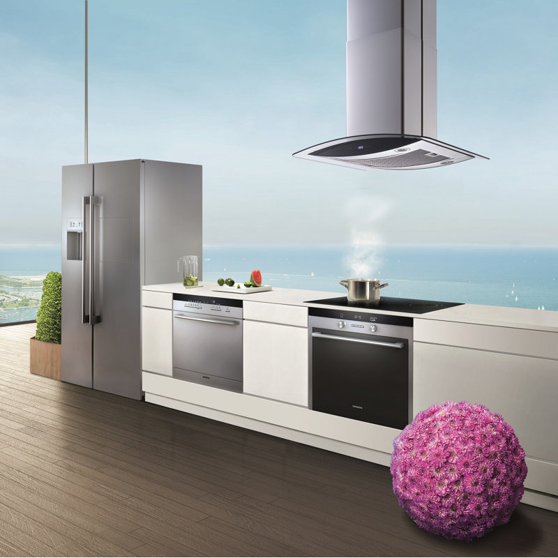  H102B Series 30" 600 CFM Convertible Island Range Hood in Stainless Steel With Filter Included