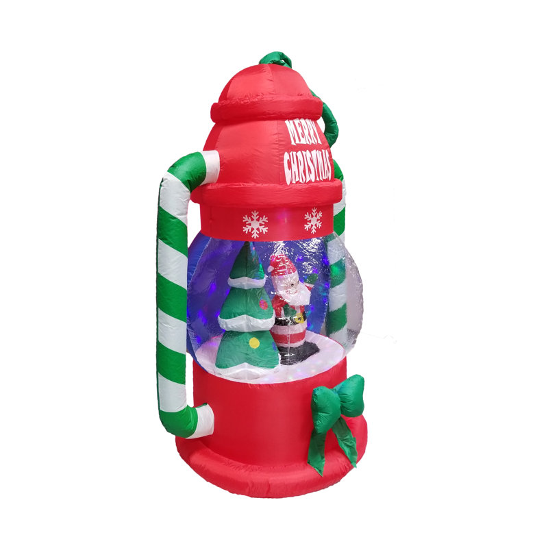 Grande lanterne gonflable de Noël 6 pieds avec père Noël et arbre de Noël
