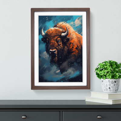 Bison Digital Art - Framed Print