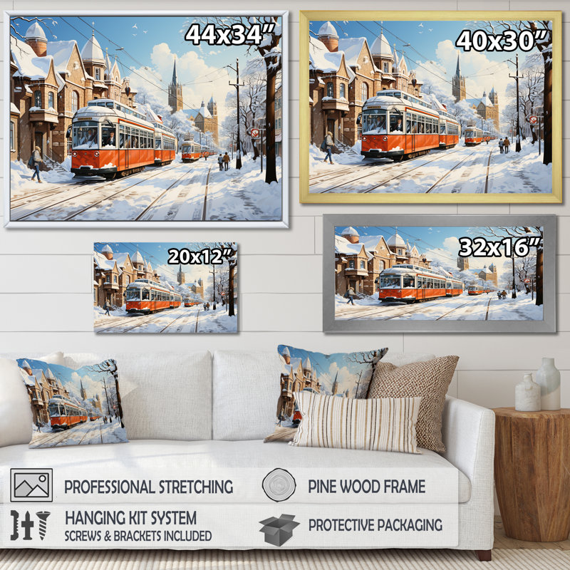Toronto City In Winter II - City Toronto, art mural, Toile tendue, H 30 po x l 40 po x P 1,5 po