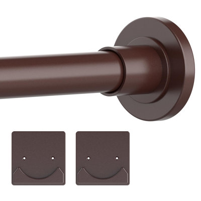 Tringle de rideau de douche bronze réglable 30-80 po avec support, tringle de douche antirouille et tringle de douche à ressort sans perceuse, tringle de rideau de douche pour tringle de salle de bain