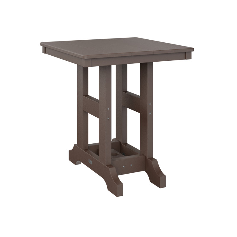 Table de bar carrée 28 po Berlin Gardens Garden Classic, H 39,5 po x l 28 po x P 28 po, Brun chocolat