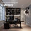 Ventilateur de plafond / mural à profil bas de 20 po avec lumière noire, télécommande intelligente et contrôle d'application, conception en cage