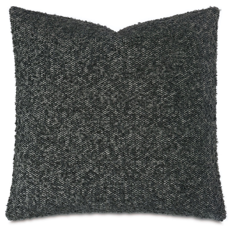 Marl Pillow Cover & Insert, Square 22", Charcoal