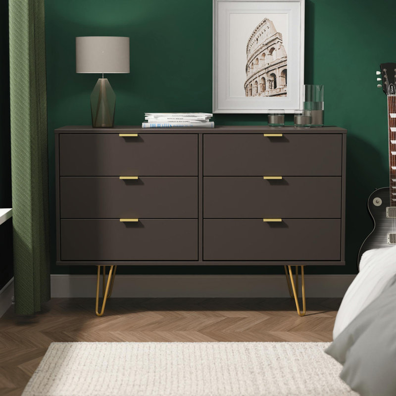 Turah 6 Drawer Wide Chest (Ready Assembled), Grey