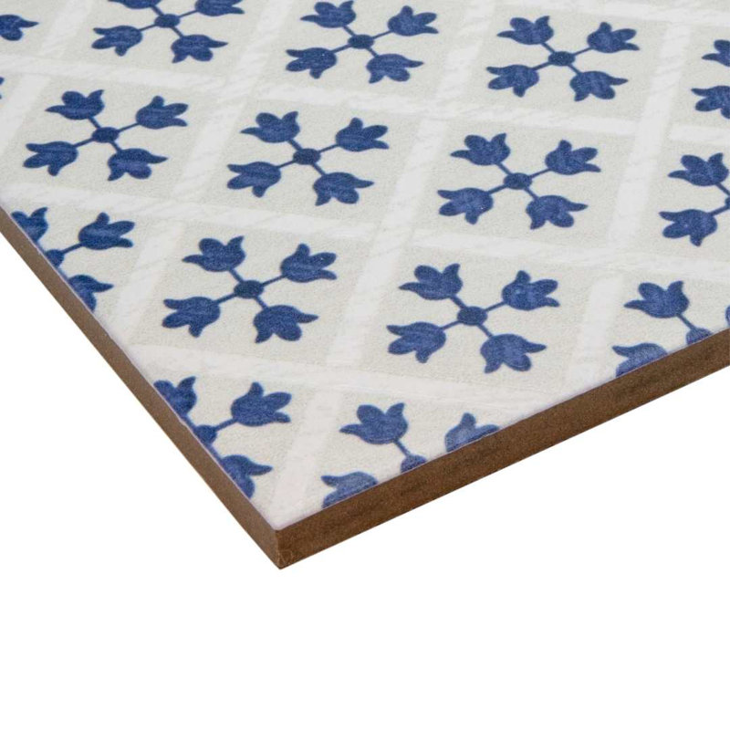Etiquette 8" x 8" Porcelain Patterned Wall & Floor Tile, Blue